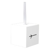 Sneeuwman Houten Kubus Kerst Ornament (Achter hoekig)