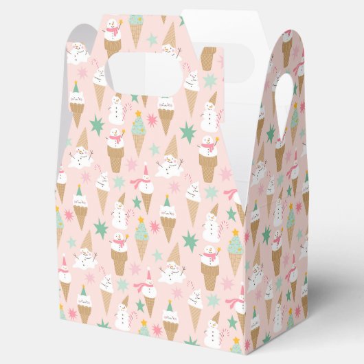 Sneeuwman Ice Cream Cones kerstpatroon Bedankdoosjes (Geopend)