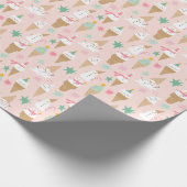 Sneeuwman Ice Cream Cones kerstpatroon Cadeaupapier (Hoek)