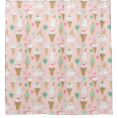 Sneeuwman Ice Cream Cones kerstpatroon Douchegordijn (Voorkant)