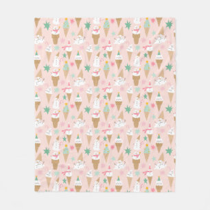 Sneeuwman Ice Cream Cones kerstpatroon Fleece Deken