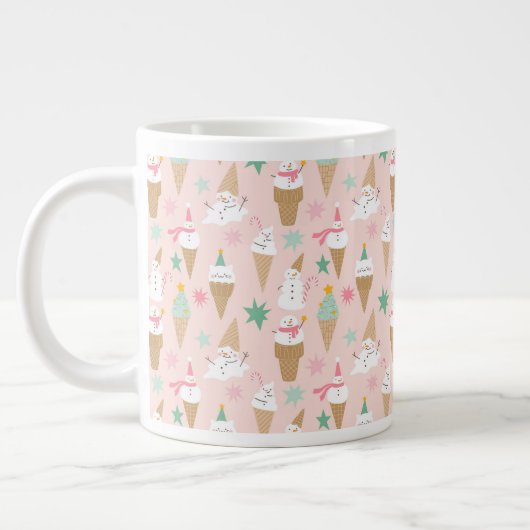 Sneeuwman Ice Cream Cones kerstpatroon Grote Koffiekop (Links)