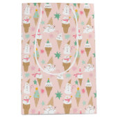 Sneeuwman Ice Cream Cones kerstpatroon Medium Cadeauzakje (Voorkant)