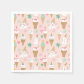 Sneeuwman Ice Cream Cones kerstpatroon Servet (Voorkant)
