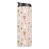 Sneeuwman Ice Cream Cones kerstpatroon Thermosbeker (Geroteerd rechts)