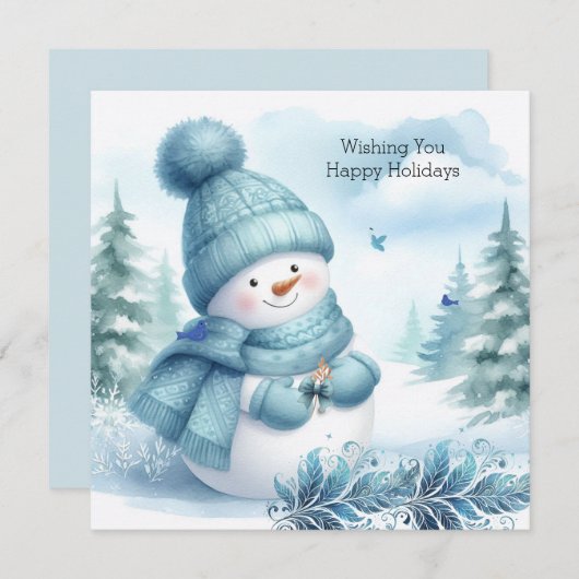 Sneeuwman Icy Blauwe Winterwereld (Voorkant / Achterkant)