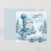 Sneeuwman IJsblauw Winter Wonderland (Voorkant / Achterkant)