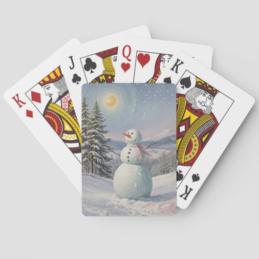 Sneeuwman in de Alpengloed Pokerkaarten (Achterkant)