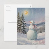Sneeuwman in de Alpglans Feestdagenkaart (Voorkant / Achterkant)