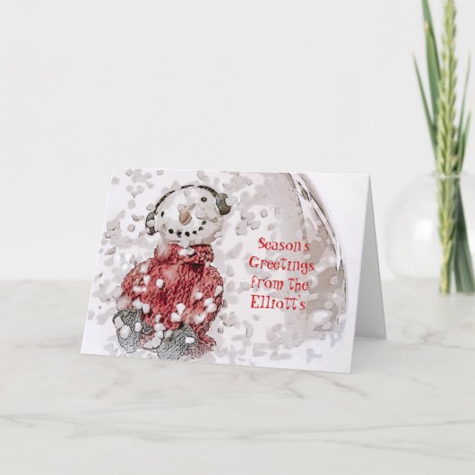 Sneeuwman in de Kaart van de Waterverf van het (Voorkant)