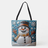 Sneeuwman in de sneeuw tote bag (Voorkant)