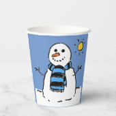 Sneeuwman in de zonneschijn papieren bekers (Achterkant)
