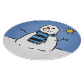Sneeuwman in de zonneschijn snijplank (Hoek)