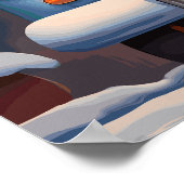 Sneeuwman in een cabriolet poster (Hoek)