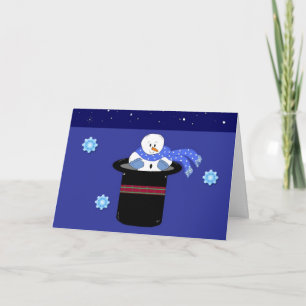 Sneeuwman in een hoge hoed feestdagen kaart