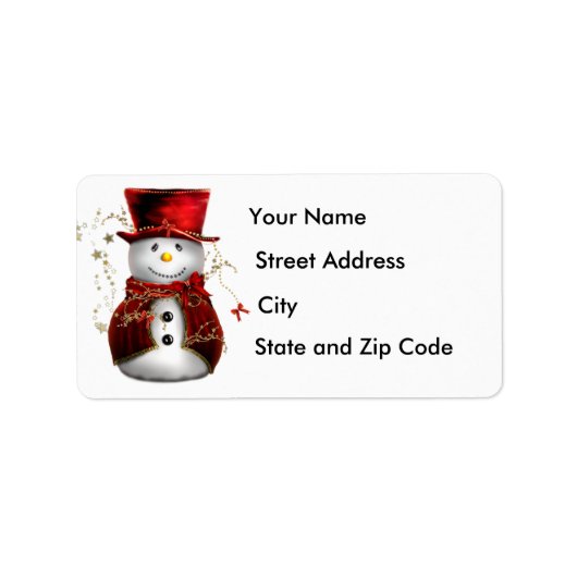 Sneeuwman in een label met het hoogste hat-retoura (Voorkant)