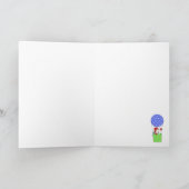 Sneeuwman in een luchtballon feestdagen kaart (Binnen)