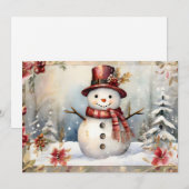 Sneeuwman in een rood Pet Feestdagenkaart (Voorkant / Achterkant)