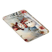 Sneeuwman in een rood Pet Magneet (Rechterzijde)