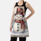 Sneeuwman in een rood Pet Schort (Insitu)