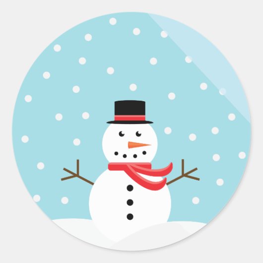 Sneeuwman in een Sneeuw Wereldbol Stickers (Voorkant)