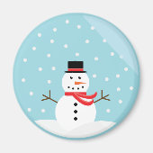 Sneeuwman in een sneeuwmagneet - Gepersonaliseerd  Magneet (Voorkant)