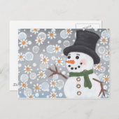 Sneeuwman in een sneeuwstorm briefkaart (Voorkant / Achterkant)