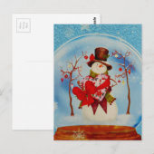 Sneeuwman in een sneeuwWereldbol Briefkaart (Voorkant / Achterkant)