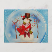Sneeuwman in een sneeuwWereldbol Briefkaart (Voorkant)