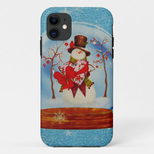Sneeuwman in een sneeuwWereldbol Case-Mate iPhone Case (Achterkant)