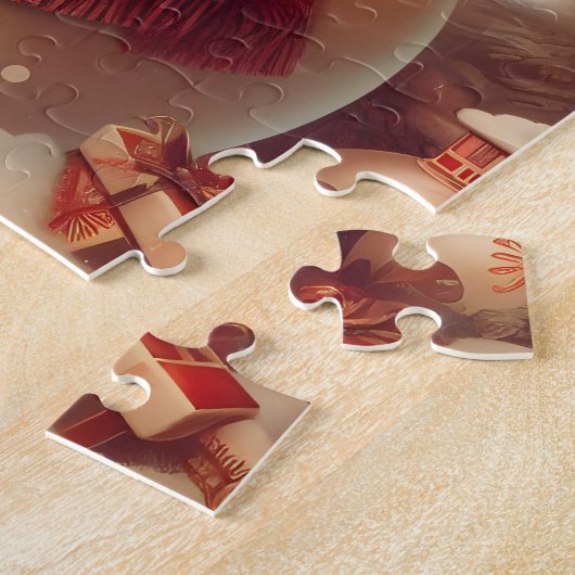 Sneeuwman in een winterlandschap legpuzzel (Zijkant)