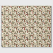 sneeuwman in een winterwonderland cadeaupapier (Vlak)