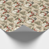  sneeuwman in een winterwonderland cadeaupapier (Hoek)
