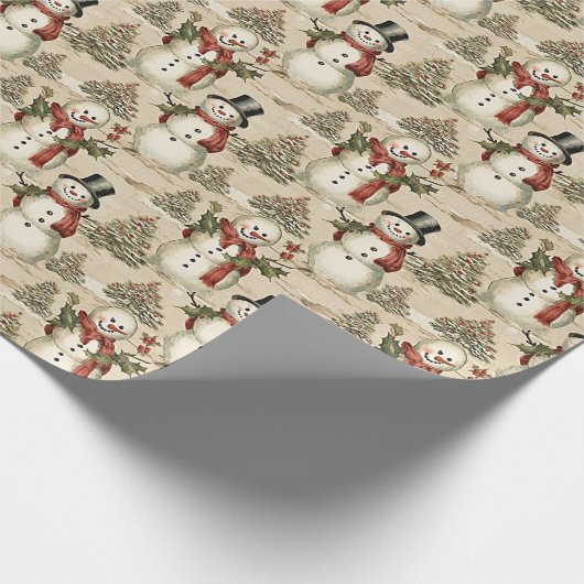  sneeuwman in een winterwonderland cadeaupapier (Hoek)