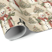 sneeuwman in een winterwonderland cadeaupapier (Rol Hoek)
