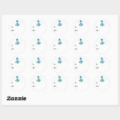 Sneeuwman in het blauw ronde sticker (Vel)