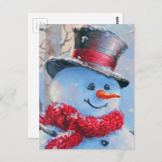 Sneeuwman in het Bos Briefkaart (Voorkant / Achterkant)