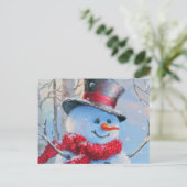 Sneeuwman in het Bos Briefkaart (Staand voorkant)