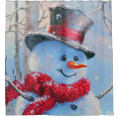 Sneeuwman in het Bos Douchegordijn (Voorkant)