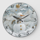 Sneeuwman in het dorp van de Kerstman Grote Klok (Voorkant)