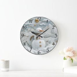 Sneeuwman in het dorp van de Kerstman Grote Klok