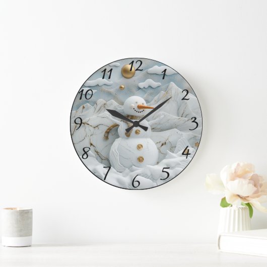 Sneeuwman in het dorp van de Kerstman Grote Klok (Huis)