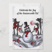 Sneeuwman in het griezelige vakantiebos kaart (Achterkant)