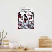Sneeuwman in het griezelige vakantiebos poster (Keuken)