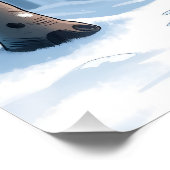 Sneeuwman in koud bos met rode sjaal perfect poster (Hoek)