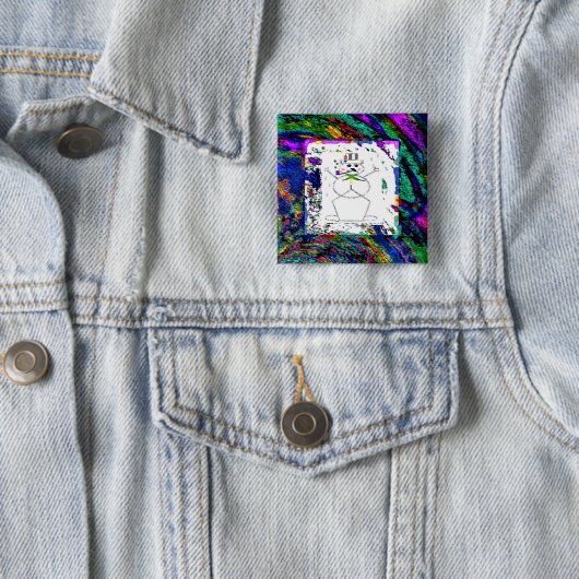 "Sneeuwman in levende kleur" (2") Button (In situ)