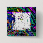 "Sneeuwman in levende kleur" (2") Button (Voorkant)