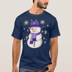 Sneeuwman In Paarse Sneeuwvlokken WINTER T-shirt