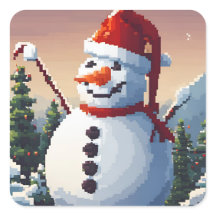 Sneeuwman in pixel