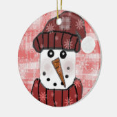 Sneeuwman in rood Keepsake Ornament (Links)
